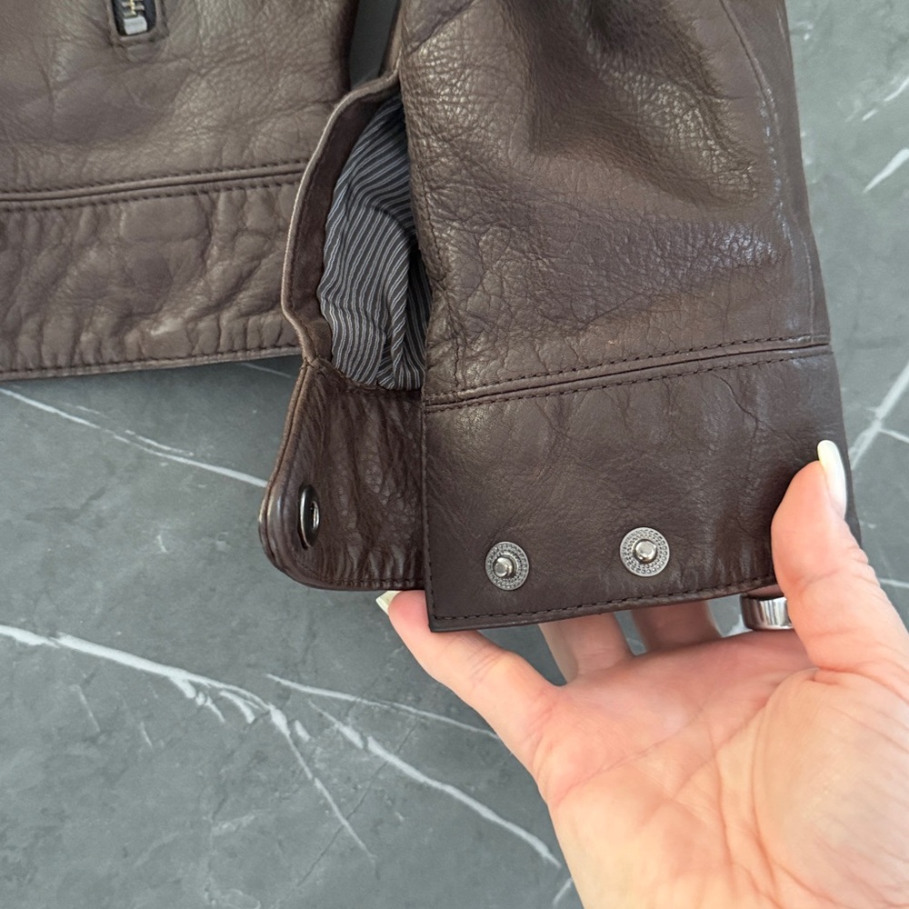 Banana Republic Men's Brown Leather Jacket Classic - Picture 3 of 9